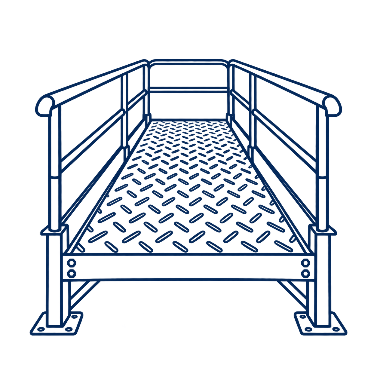 passerelle-industrielle-tôle-striée